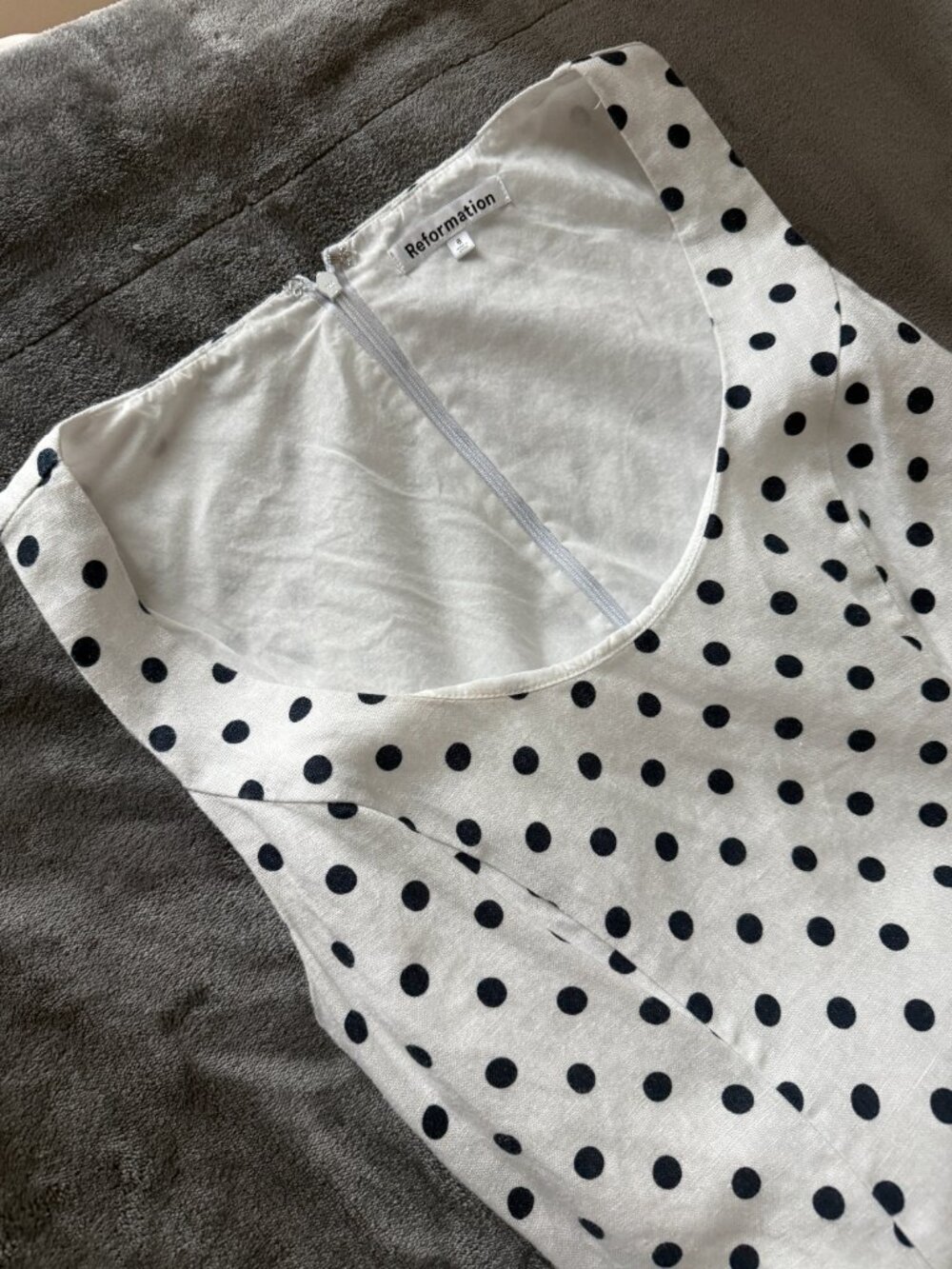 REFORMATION Jaylen Linen Maxi Dress in Polka Dot NWOT - Picture 5 of 9